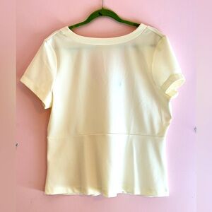 Elegant Cream Women's Peplum Top Ann Taylor